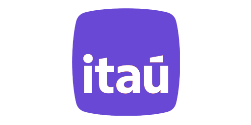 Logo do banco Itaú, cliente atendido pela Casa Mais com soluções de tecnologia imersiva