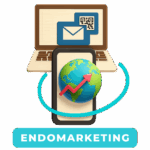 Ícone com laptop e celular exibindo elementos de comunicação interna com o mundo.
