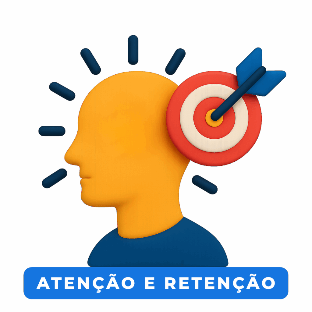 Cabeça humana com alvo e setas.