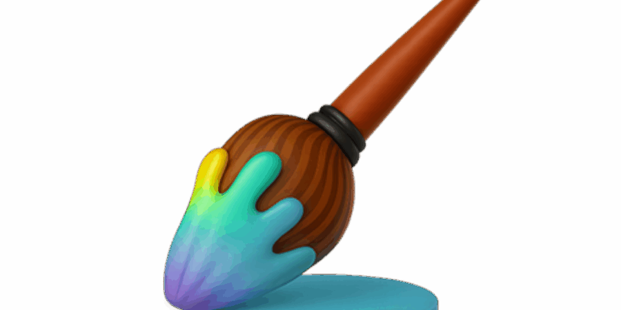 Pincel colorido em base az