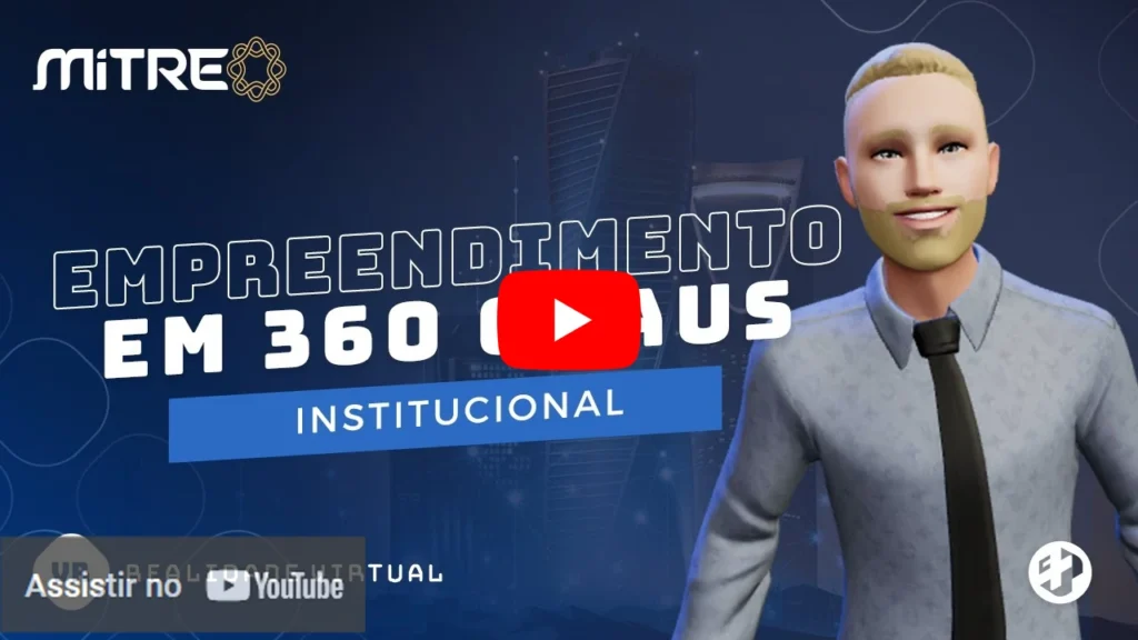 Avatar institucional apresentando tour 360 graus de empreendimento da construtora Mitre
