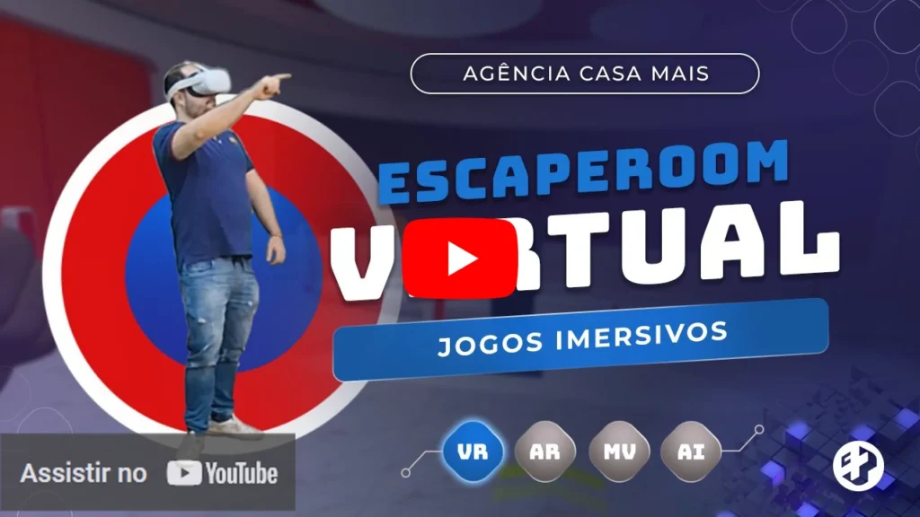 Capa do jogo Escape Room Virtual com realidade virtual da Agência Casa Mais