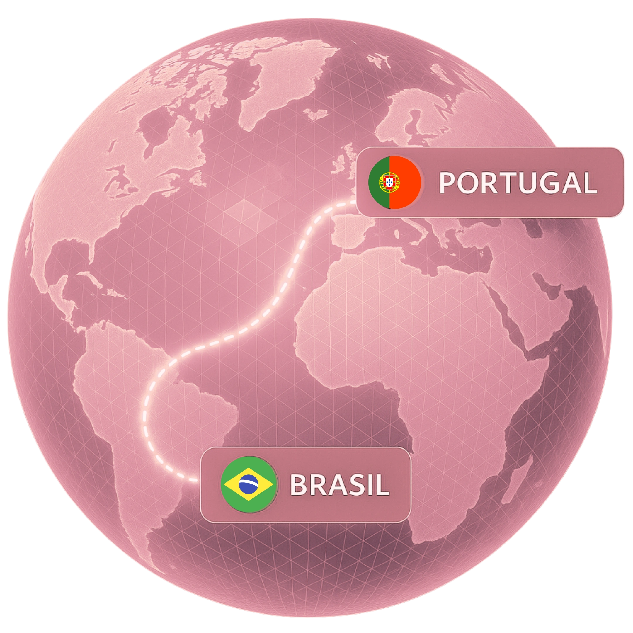Conexão entre Brasil e Portugal destacando a presença internacional da Casa Mais no mercado de tecnologias imersivas.
