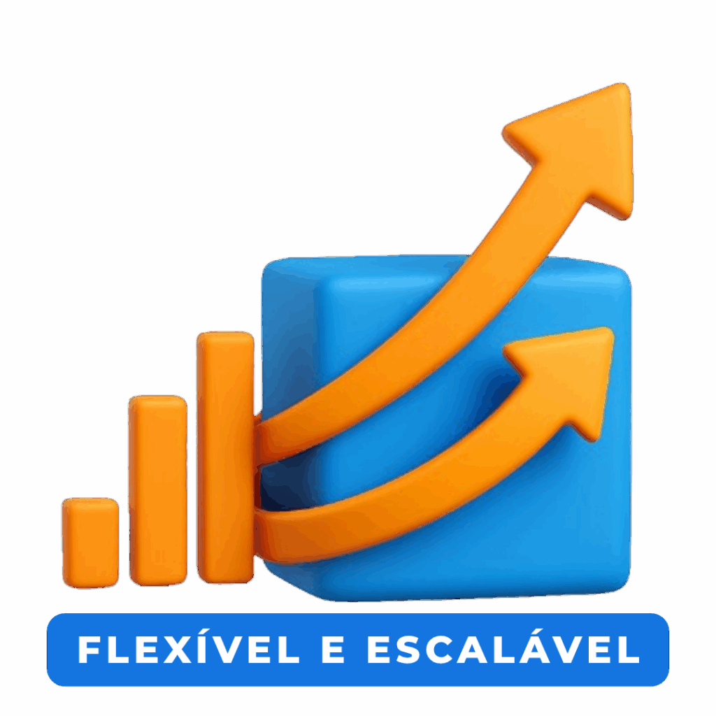 Gráficos de crescimento com setas ascendentes.
