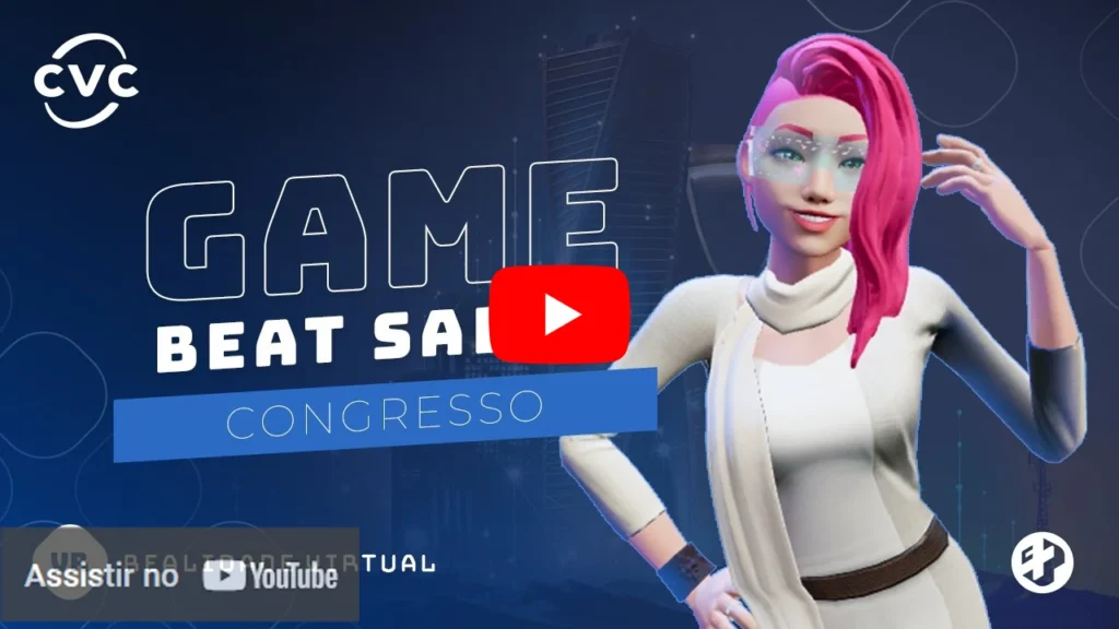 Avatar feminina 3D no game Beat Saber para congresso da CVC com realidade virtual