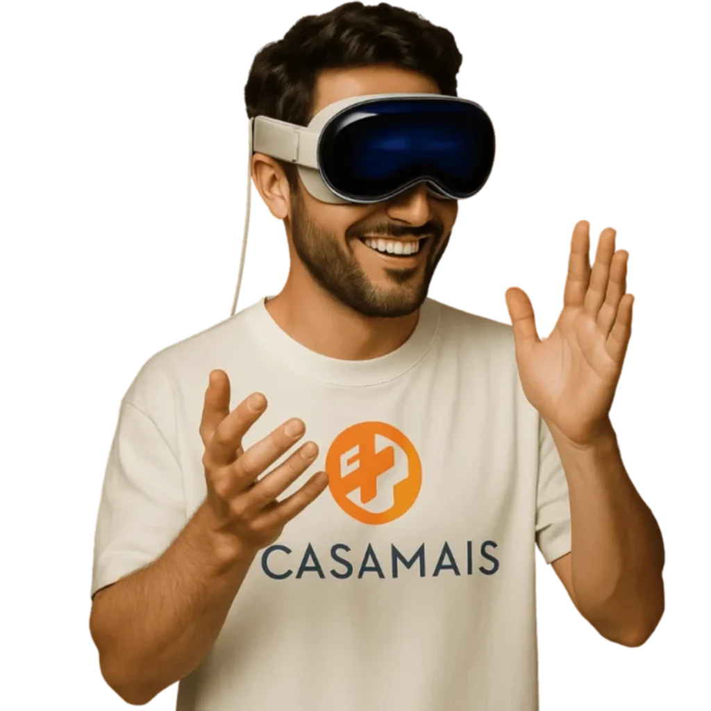 Óculos de Realidade Virtual alugados para eventos corporativos e feiras.