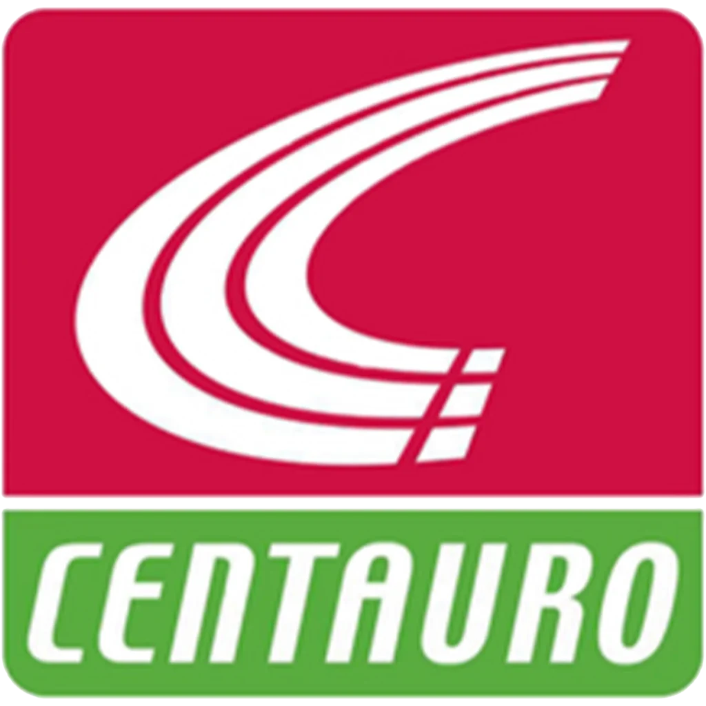 Logotipo da Centauro com símbolo estilizado e nome em verde