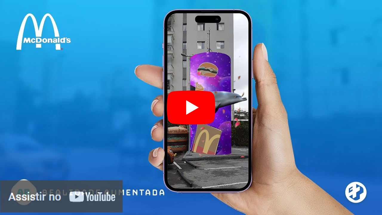 Campanha do McDonald's com animações em realidade aumentada exibidas via celular