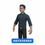 Avatar digital masculino representando presença no Metaverso.