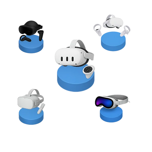 Ícones de óculos de Realidade Virtual para aluguel em eventos corporativos.