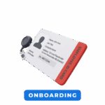 Imagem de crachá de identificação digital em 3D.