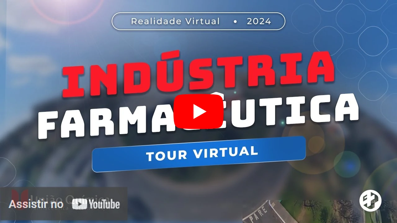 Thumb do vídeo sobre tour virtual em indústria farmacêutica com destaque para “Realidade Virtual 2024”