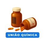 Tour virtual na fábrica da União Química em Brasília com frascos de medicamento.