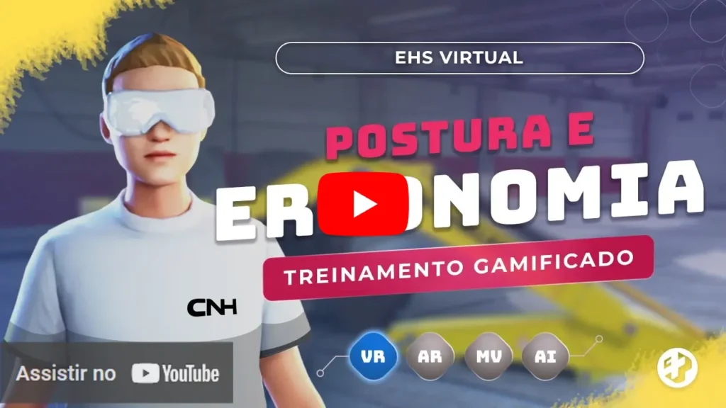 Treinamento virtual de postura e ergonomia com personagem usando headset VR
