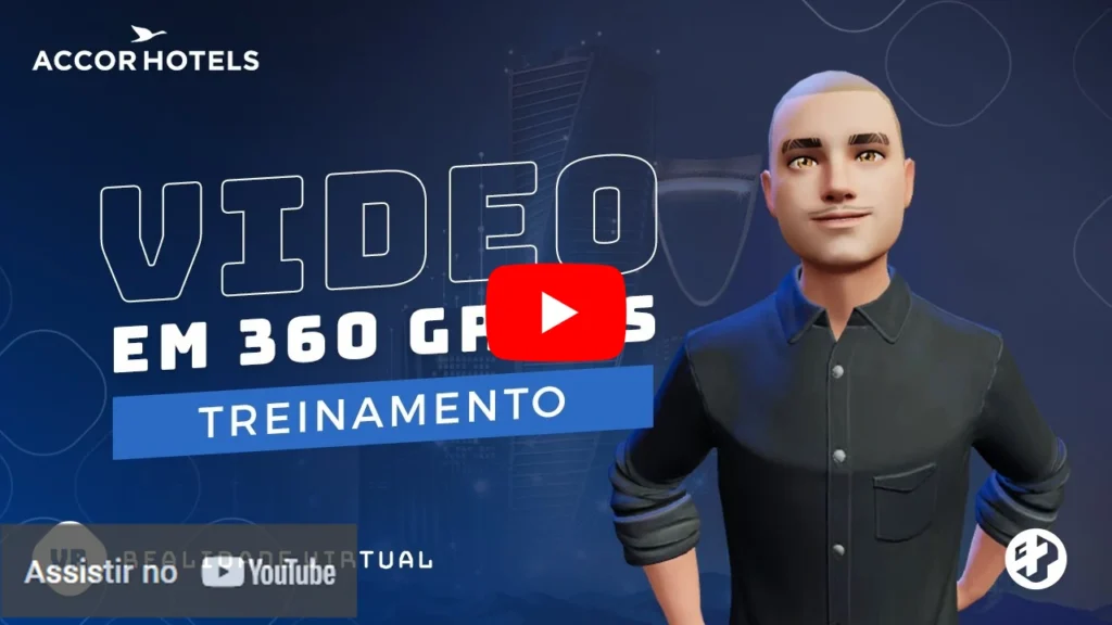Treinamento em vídeo 360 graus com avatar masculino para a Accor Hotels.