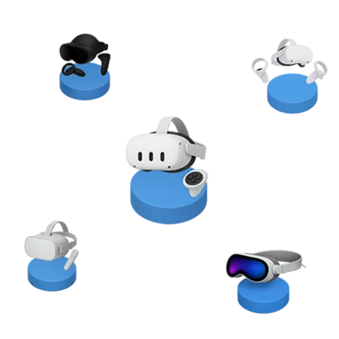 Ícones de óculos de Realidade Virtual para aluguel em eventos corporativos.