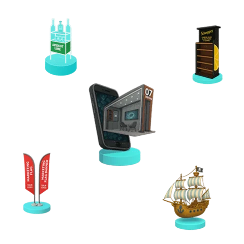 &Iacute;cones ilustrativos de experi&ecirc;ncias imersivas e personalizadas para comunica&ccedil;&atilde;o inovadora.