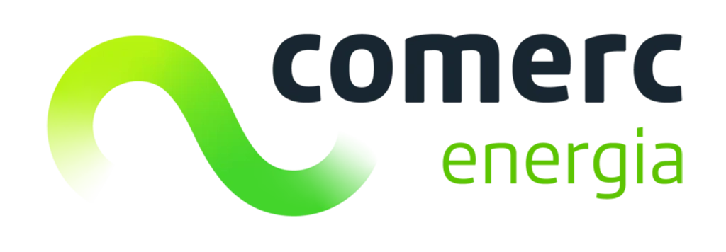 Logotipo da Comerc Energia em verde com fundo transparente