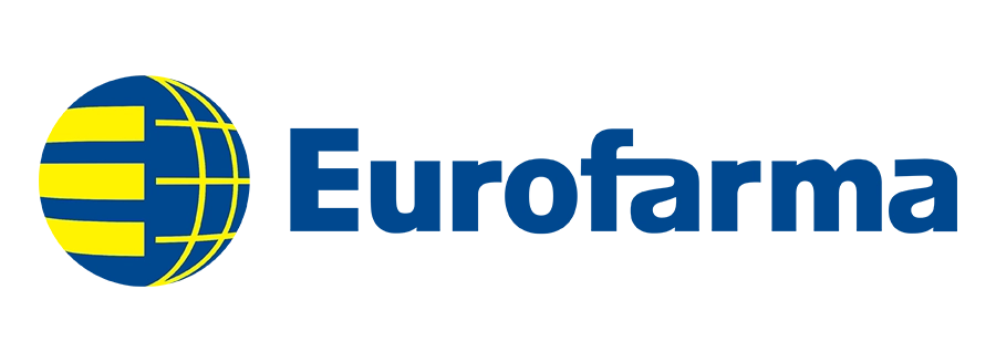Logo oficial da Eurofarma para materiais institucionais e projetos imersivos