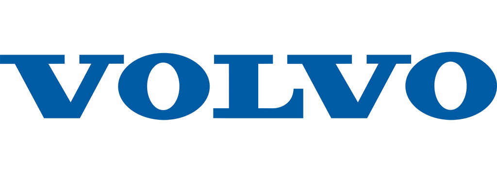 Logotipo oficial da marca Volvo em azul sobre fundo transparente