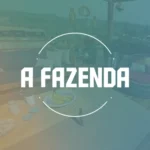 Miniatura do game em realidade virtual “A Fazenda”, com logotipo branco centralizado sobre fundo de cenário rural.
