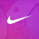 Miniatura do game em realidade virtual de basquete desenvolvido para a Nike, com logotipo branco sobre fundo roxo.