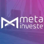 Miniatura do projeto em metaverso desenvolvido para a Meta Investe, com logotipo em destaque sobre fundo moderno em degradê roxo e azul.