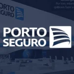 Miniatura do projeto em metaverso desenvolvido para a Porto Seguro, com logotipo branco em destaque sobre cenário 3D azul.