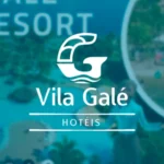 Miniatura do projeto em metaverso para os Hotéis Vila Galé, com logotipo branco sobre fundo azul esverdeado representando resort.