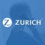 Miniatura do projeto em metaverso para a Zurich Seguros, com logotipo branco sobre fundo azul.