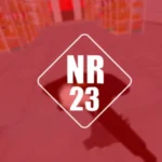 Miniatura do treinamento virtual em 3D NR23, com logotipo “NR 23” em destaque sobre fundo vermelho simulando ambiente de segurança contra incêndios.