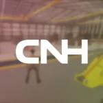Miniatura do treinamento em realidade virtual 3D para a CNH, com logotipo em destaque sobre cenário industrial.
