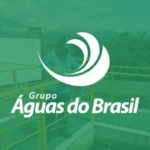 Miniatura do vídeo 360° do Grupo Águas do Brasil, com logotipo em destaque sobre estação de tratamento de água.