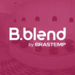 Miniatura do vídeo 360° da B.blend by Brastemp, com logotipo em destaque sobre ambiente interno moderno.