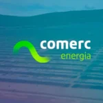 Miniatura do vídeo 360° Comerc Energia com logotipo sobre fundo azul e verde.