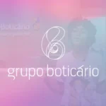 Miniatura do vídeo 360° do Grupo Boticário, com logotipo em branco sobre fundo colorido em tons de rosa e lilás.