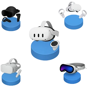 Ícones de óculos de Realidade Virtual para aluguel em eventos corporativos.