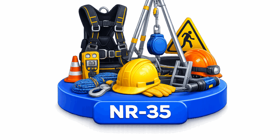 Treinamento virtual NR-35 trabalho em altura com cinto de seguran&ccedil;a tipo paraquedista trip&eacute; de resgate capacete EPI cordas e equipamentos de prote&ccedil;&atilde;o para simula&ccedil;&atilde;o imersiva de seguran&ccedil;a do trabalho