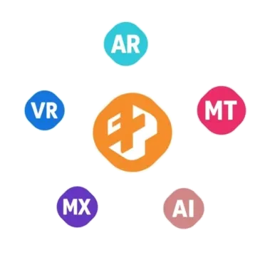 &Iacute;cones circulares com siglas VR, AR, MX, AI, MT ao redor do logo da Casa Mais