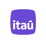 Logo do banco Itaú, cliente atendido pela Casa Mais com soluções de tecnologia imersiva